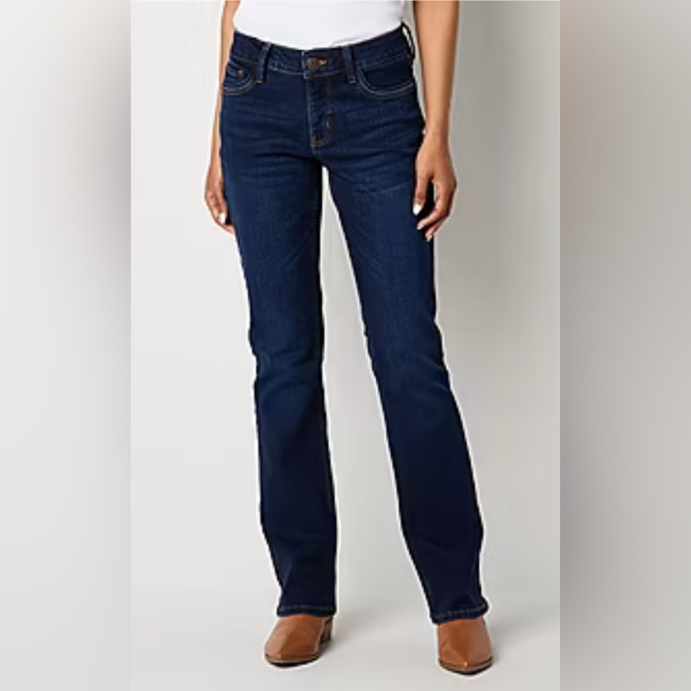 Liz Claiborne Sara Bootcut Mid-Rise Stretch Waist Jeans 10